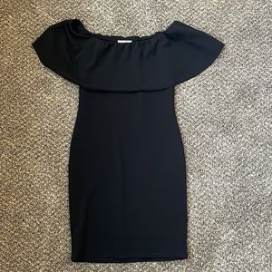 Black Francesca’s off the shoulder dress